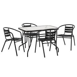 ΣΕΤ ΤΡΑΠΕΖΑΡΙΑΣ 5ΤΜΧ ADAM HM21220 ΚΑΡΕΚΛΕΣ ΜΕΤΑΛΛΙΚΕΣ & ΤΡΑΠΕΖΙ 110x60 ΜΑΥΡΟ