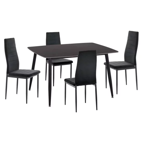 ΣΕΤ ΤΡΑΠΕΖΑΡΙΑΣ 5ΤΜΧ RAVEN HM21224.02 ΚΕΡΑΜΙΚΟ TOP ΜΑΥΡΟ ΜΑΡΜΑΡΟ--ΒΕΛΟΥΔΟ ΜΑΥΡΟ