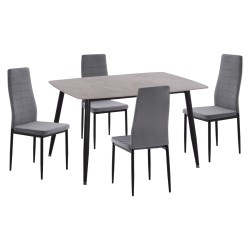 ΣΕΤ ΤΡΑΠΕΖΑΡΙΑΣ 5ΤΜΧ RAVEN HM21224.03 ΚΕΡΑΜΙΚΟ TOP ΓΚΡΙ ΜΑΡΜΑΡΟ--ΒΕΛΟΥΔΟ ΓΚΡΙ