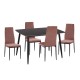 ΣΕΤ ΤΡΑΠΕΖΑΡΙΑΣ 5ΤΜΧ RAVEN HM21264.02 ΚΕΡΑΜΙΚΟ TOP ΜΑΥΡΟ ΜΑΡΜΑΡΟ--ΒΕΛΟΥΔΟ ΣΑΠΙΟ ΜΗΛΟ