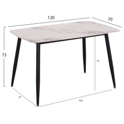 ΣΕΤ ΤΡΑΠΕΖΑΡΙΑΣ 5ΤΜΧ RAVEN HM21266.02 ΚΕΡΑΜΙΚΟ TOP CALACATTA--ΚΡΕΜ PU