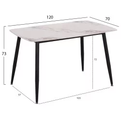 ΣΕΤ ΤΡΑΠΕΖΑΡΙΑΣ 5ΤΜΧ RAVEN HM21266.02 ΚΕΡΑΜΙΚΟ TOP CALACATTA--ΚΡΕΜ PU