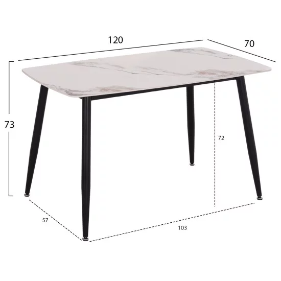 ΣΕΤ ΤΡΑΠΕΖΑΡΙΑΣ 5ΤΜΧ RAVEN HM21266.02 ΚΕΡΑΜΙΚΟ TOP CALACATTA--ΚΡΕΜ PU