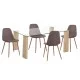 ΣΕΤ ΤΡΑΠΕΖΑΡΙΑΣ 5ΤΜΧ LEOMOR HM21270.02 ΤΡΑΠΕΖΙ & 4 ΚΑΡΕΚΛΕΣ - ΚΑΦΕ ΥΦΑΣΜΑ