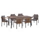 ΣΕΤ ΤΡΑΠΕΖΑΡΙΑΣ 7ΤΜΧ MAERLY HM10826.13 ΑΛΟΥΜΙΝΙΟ & ΜΑΞΙΛΑΡΙΑ ΣΚΟΥΡΟ ΓΚΡΙ--POLYWOOD