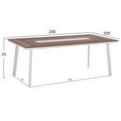 ΣΕΤ ΤΡΑΠΕΖΑΡΙΑΣ 7ΤΜΧ TABER HM10829.02 ΑΛΟΥΜΙΝΙΟ ΛΕΥΚΟ--POLYWOOD--P.E.ΣΧΟΙΝΙ ΜΠΕΖ