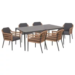 ΣΕΤ ΤΡΑΠΕΖΑΡΙΑΣ 7ΤΜΧ STAD HM10863.01 ΓΚΡΙ ΑΛΟΥΜΙΝΙΟ-SINTERED STONE TOP-OLEFIN
