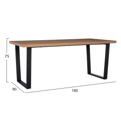 ΣΕΤ ΤΡΑΠΕΖΑΡΙΑΣ 7ΤΜΧ ASTORIA HM10933.02 MDF TOP--ΥΦΑΣΜΑ ΜΠΕΖ/ΚΑΦΕ & ΜΕΤΑΛΛΟ ΜΑΥΡΟ