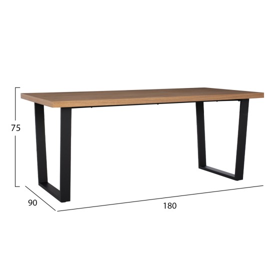 ΣΕΤ ΤΡΑΠΕΖΑΡΙΑΣ 7ΤΜΧ ASTORIA HM10933.02 MDF TOP--ΥΦΑΣΜΑ ΜΠΕΖ/ΚΑΦΕ & ΜΕΤΑΛΛΟ ΜΑΥΡΟ