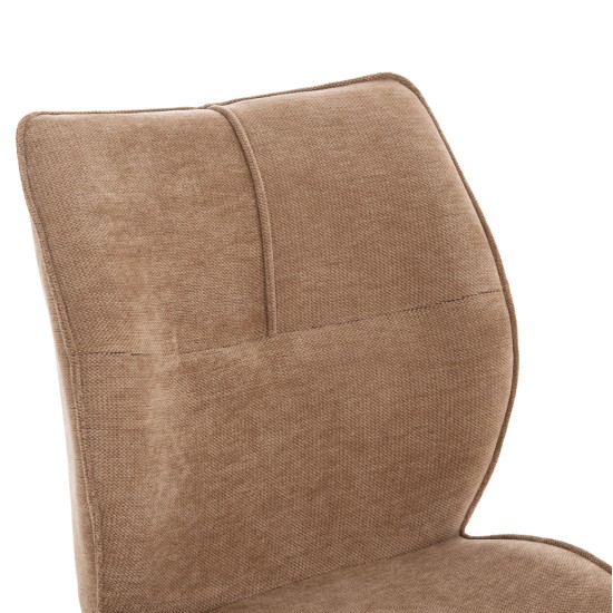 ΣΕΤ ΤΡΑΠΕΖΑΡΙΑΣ 7ΤΜΧ GAFF HM10935.03 MDF TOP ΚΑΡΥΔΙ--ΥΦΑΣΜΑ TAUPE & ΜΕΤΑΛΛΟ ΜΑΥΡΟ