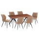 ΣΕΤ ΤΡΑΠΕΖΑΡΙΑΣ 7ΤΜΧ GAFF HM10935.03 MDF TOP ΚΑΡΥΔΙ--ΥΦΑΣΜΑ TAUPE & ΜΕΤΑΛΛΟ ΜΑΥΡΟ
