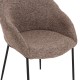 ΣΕΤ ΤΡΑΠΕΖΑΡΙΑΣ 7ΤΜΧ DRENNY HM10936.03 MDF TOP ΚΑΡΥΔΙ--ΥΦΑΣΜΑ TAUPE & ΜΕΤΑΛΛΟ ΜΑΥΡΟ