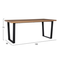 ΣΕΤ ΤΡΑΠΕΖΑΡΙΑΣ 7ΤΜΧ MANIDO HM10949.03 MDF TOP--ΥΦΑΣΜΑ TAUPE & ΜΕΤΑΛΛΟ ΜΑΥΡΟ
