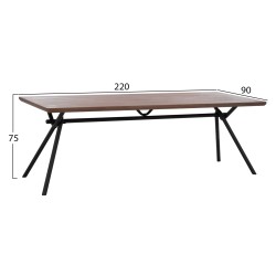 ΣΕΤ ΤΡΑΠΕΖΑΡΙΑΣ 7ΤΜΧ MANDY HM10957.03 MDF TOP--ΥΦΑΣΜΑ TAUPE & ΜΕΤΑΛ.ΠΟΔΙΑ