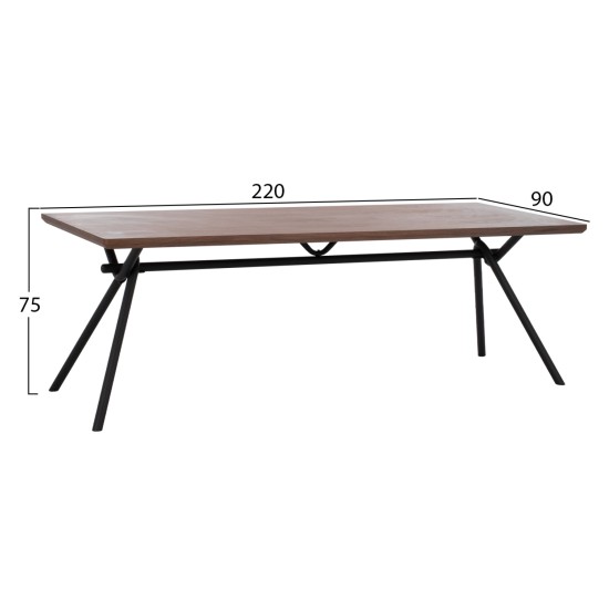 ΣΕΤ ΤΡΑΠΕΖΑΡΙΑΣ 7ΤΜΧ MANDY HM10957.03 MDF TOP--ΥΦΑΣΜΑ TAUPE & ΜΕΤΑΛ.ΠΟΔΙΑ