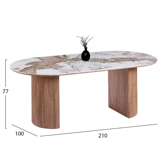 ΣΕΤ ΤΡΑΠΕΖΑΡΙΑΣ 7ΤΜΧ DRENNY HM11395.03 ΚΕΡΑΜΙΚΟ TOP PANDORA--ΚΑΡΕΚΛΕΣ ΥΦΑΣΜΑ TAUPE