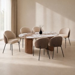 ΣΕΤ ΤΡΑΠΕΖΑΡΙΑΣ 7ΤΜΧ DETTON HM12100.02 ΚΕΡΑΜΙΚΟ TOP PANDORA--ΥΦΑΣΜΑ ΜΠΕΖ/ΚΑΦΕ