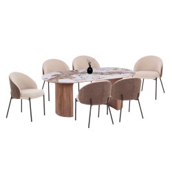ΣΕΤ ΤΡΑΠΕΖΑΡΙΑΣ 7ΤΜΧ DETTON HM12100.02 ΚΕΡΑΜΙΚΟ TOP PANDORA--ΥΦΑΣΜΑ ΜΠΕΖ/ΚΑΦΕ