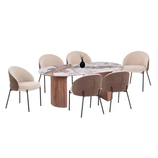 ΣΕΤ ΤΡΑΠΕΖΑΡΙΑΣ 7ΤΜΧ DETTON HM12100.02 ΚΕΡΑΜΙΚΟ TOP PANDORA--ΥΦΑΣΜΑ ΜΠΕΖ/ΚΑΦΕ
