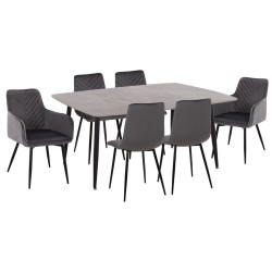 ΣΕΤ ΤΡΑΠΕΖΑΡΙΑΣ 7ΤΜΧ RAVEN HM21070.03 ΚΕΡΑΜΙΚΟ TOP--4 ΚΑΡΕΚΛΕΣ & 2 ΠΟΛΥΘΡΟΝΕΣ ΓΚΡΙ