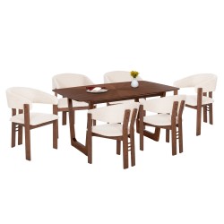 ΣΕΤ ΤΡΑΠΕΖΑΡΙΑΣ 7ΤΜΧ ZARRA HM21338.01 ΤΡΑΠΕΖΙ ΑΠΟ MDF--ΚΑΡΕΚΛΕΣ ΜΕ ΜΠΟΥΚΛΕ ΥΦΑΣΜΑ