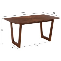 ΣΕΤ ΤΡΑΠΕΖΑΡΙΑΣ 7ΤΜΧ ABAI HM21338.02 ΤΡΑΠΕΖΙ ΑΠΟ MDF--ΚΑΡΕΚΛΕΣ ΜΕ ΜΠΟΥΚΛΕ ΥΦΑΣΜΑ
