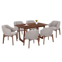 ΣΕΤ ΤΡΑΠΕΖΑΡΙΑΣ 7ΤΜΧ ABAI HM21338.02 ΤΡΑΠΕΖΙ ΑΠΟ MDF--ΚΑΡΕΚΛΕΣ ΜΕ ΜΠΟΥΚΛΕ ΥΦΑΣΜΑ