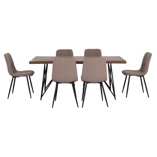 ΣΕΤ ΤΡΑΠΕΖΑΡΙΑΣ 7ΤΜΧ VIGOR HM21355 ΤΡΑΠΕΖΙ 180x90εκ ΜΕ 6 ΚΑΡΕΚΛΕΣ