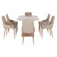 ΣΕΤ ΤΡΑΠΕΖΑΡΙΑΣ 7ΤΜΧ NORDU HM21359 ΚΕΡΑΜΙΚΟ TOP/MDF ΒΑΣΗ--PU ΚΡΕΜ/ΜΕΤΑΛ.ΠΟΔΙΑ