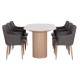 ΣΕΤ ΤΡΑΠΕΖΑΡΙΑΣ 7ΤΜΧ MELLOW HM21360 ΚΕΡΑΜΙΚΟ TOP/MDF ΠΟΔΙΑ--PU ΓΚΡΙ/ΜΕΤΑΛ.ΠΟΔΙΑ