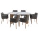 ΣΕΤ ΤΡΑΠΕΖΑΡΙΑΣ 7ΤΜΧ MELLOW HM21360 ΚΕΡΑΜΙΚΟ TOP/MDF ΠΟΔΙΑ--PU ΓΚΡΙ/ΜΕΤΑΛ.ΠΟΔΙΑ