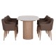 ΣΕΤ ΤΡΑΠΕΖΑΡΙΑΣ 7ΤΜΧ MELLOW HM21361 ΚΕΡΑΜΙΚΟ TOP/MDF ΠΟΔΙΑ--PU ΚΑΦΕ/ΜΕΤΑΛ.ΠΟΔΙΑ