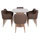 ΣΕΤ ΤΡΑΠΕΖΑΡΙΑΣ 7ΤΜΧ MELLOW HM21361 ΚΕΡΑΜΙΚΟ TOP/MDF ΠΟΔΙΑ--PU ΚΑΦΕ/ΜΕΤΑΛ.ΠΟΔΙΑ