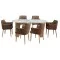 ΣΕΤ ΤΡΑΠΕΖΑΡΙΑΣ 7ΤΜΧ MELLOW HM21361 ΚΕΡΑΜΙΚΟ TOP/MDF ΠΟΔΙΑ--PU ΚΑΦΕ/ΜΕΤΑΛ.ΠΟΔΙΑ