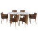 ΣΕΤ ΤΡΑΠΕΖΑΡΙΑΣ 7ΤΜΧ MELLOW HM21361 ΚΕΡΑΜΙΚΟ TOP/MDF ΠΟΔΙΑ--PU ΚΑΦΕ/ΜΕΤΑΛ.ΠΟΔΙΑ