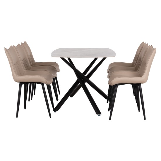 ΣΕΤ ΤΡΑΠΕΖΑΡΙΑΣ 7ΤΜΧ ISKA HM21363 ΚΕΡΑΜΙΚΟ TOP/ΜΕΤΑΛ. ΠΟΔΙΑ--PU ΜΠΕΖ/ΜΕΤΑΛ.ΠΟΔΙΑ