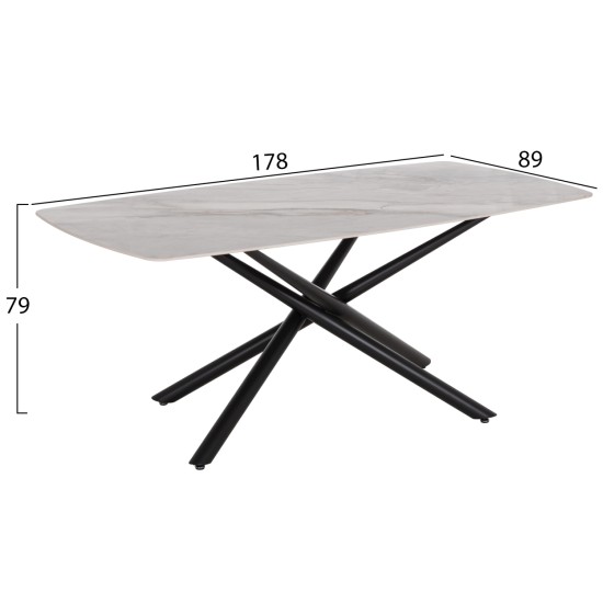 ΣΕΤ ΤΡΑΠΕΖΑΡΙΑΣ 7ΤΜΧ HANAE HM21365 ΚΕΡΑΜΙΚΟ TOP/ΜΕΤΑΛ. ΠΟΔΙΑ--PU ΜΟΚΑ/ΜΕΤΑΛ.ΠΟΔΙΑ