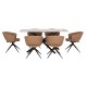 ΣΕΤ ΤΡΑΠΕΖΑΡΙΑΣ 7ΤΜΧ HANAE HM21365 ΚΕΡΑΜΙΚΟ TOP/ΜΕΤΑΛ. ΠΟΔΙΑ--PU ΜΟΚΑ/ΜΕΤΑΛ.ΠΟΔΙΑ