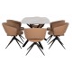ΣΕΤ ΤΡΑΠΕΖΑΡΙΑΣ 7ΤΜΧ HANAE HM21365 ΚΕΡΑΜΙΚΟ TOP/ΜΕΤΑΛ. ΠΟΔΙΑ--PU ΜΟΚΑ/ΜΕΤΑΛ.ΠΟΔΙΑ