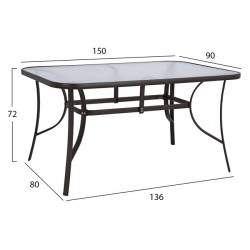 ΣΕΤ ΤΡΑΠΕΖΑΡΙΑΣ 7ΤΜΧ ΚΑΡΕΚΛΕΣ ΜΕ ΜΑΞΙΛΑΡΙ & ΤΡΑΠΕΖΙ 160X90 HM10571.02 ΚΑΦΕ