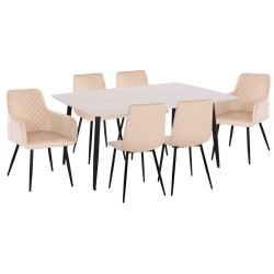 ΣΕΤ ΤΡΑΠΕΖΑΡΙΑΣ 7ΤΜΧ RAVEN HM21070.01 ΚΕΡΑΜΙΚΟ TOP--4 ΚΑΡΕΚΛΕΣ & 2 ΠΟΛΥΘΡΟΝΕΣ ΕΚΡΟΥ