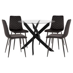 ΣΕΤ ΤΡΑΠΕΖΑΡΙΑΣ ΕΣ.ΧΩΡΟΥ 5ΤΜΧ JAFARU HM11073 ΜΕΤΑΛΛΟ--ΒΕΛΟΥΔΟ ΣΕ ΜΑΥΡΟ