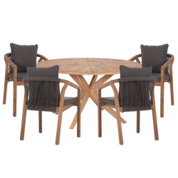 ΣΕΤ ΤΡΑΠΕΖΑΡΙΑΣ ΕΞ.ΧΩΡΟΥ 5ΤΜΧ CORTEN HM10900.02 ΞΥΛΟ ΑΚΑΚΙΑΣ ΦΥΣΙΚΟ--ΜΑΞΙΛΑΡΙΑ ΓΚΡΙ