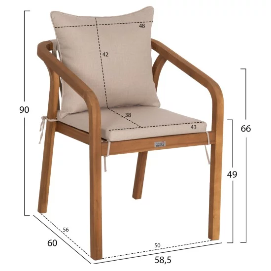 ΣΕΤ ΤΡΑΠΕΖΑΡΙΑΣ ΕΞ.ΧΩΡΟΥ 5ΤΜΧ KROLL HM10981 ΞΥΛΟ ΑΚΑΚΙΑΣ ΣΕ ΦΥΣΙΚΟ--ΜΑΞΙΛΑΡΙΑ ΜΠΕΖ