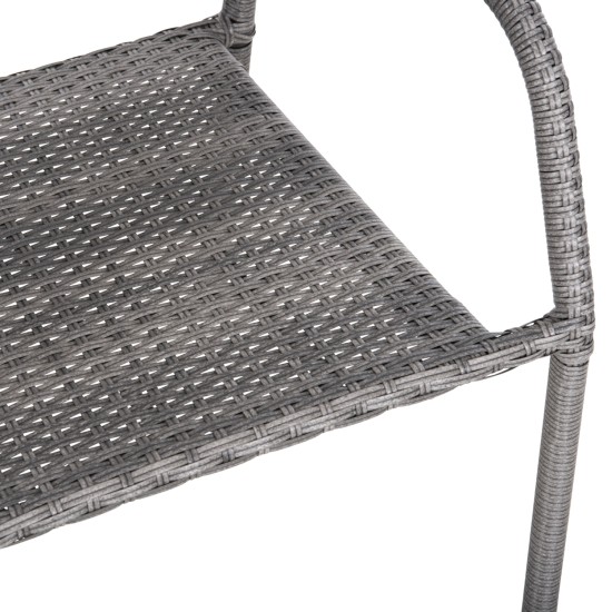 ΣΕΤ ΤΡΑΠΕΖΑΡΙΑΣ ΕΞ.ΧΩΡΟΥ 5ΤΜΧ MORNER HM21008 ΜΕΤΑΛΛΟ & WICKER ΣΕ ΓΚΡΙ