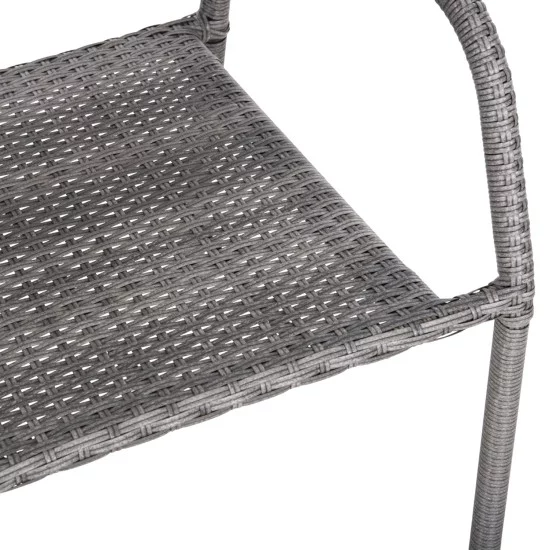 ΣΕΤ ΤΡΑΠΕΖΑΡΙΑΣ ΕΞ.ΧΩΡΟΥ 5ΤΜΧ MORNER HM21008 ΜΕΤΑΛΛΟ & WICKER ΣΕ ΓΚΡΙ