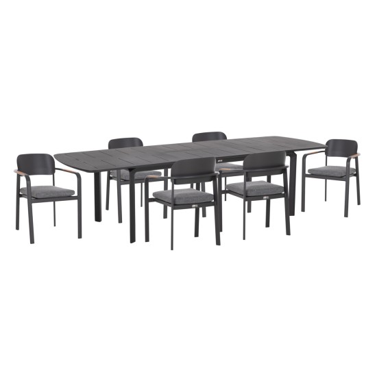 ΣΕΤ ΤΡΑΠΕΖΑΡΙΑΣ ΕΞ.ΧΩΡΟΥ 6 ΘΕΣΕΩΝ ELARA HM10726.05 ΜΠΕΖ ΑΛΟΥΜΙΝΙΟ-ΕΠΕΚΤΕΙΝΟΜΕΝΟ ΤΡΑΠΕΖΙ