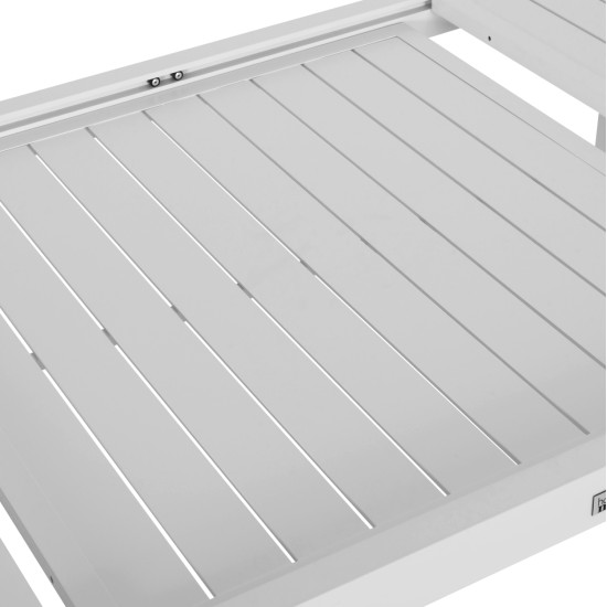 ΣΕΤ ΤΡΑΠΕΖΑΡΙΑΣ ΕΞ.ΧΩΡΟΥ KRUM HM21147 ΤΡΑΠΕΖΙ ΜΕ 6 ΠΟΛΥΘΡΟΝΕΣ--ΛΕΥΚΟ ΑΛΟΥΜΙΝΙΟ