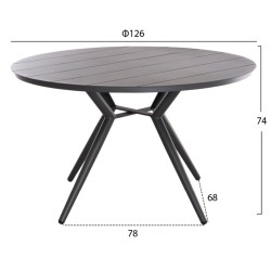 ΣΕΤ ΤΡΑΠΕΖΑΡΙΑΣ ΕΞΩΤ. ΧΩΡΟΥ 5ΤΜΧ BERG HM21134 ΣΚΟΥΡΟ ΓΚΡΙ ΑΛΟΥΜΙΝΙΟ--P.E.RATTAN