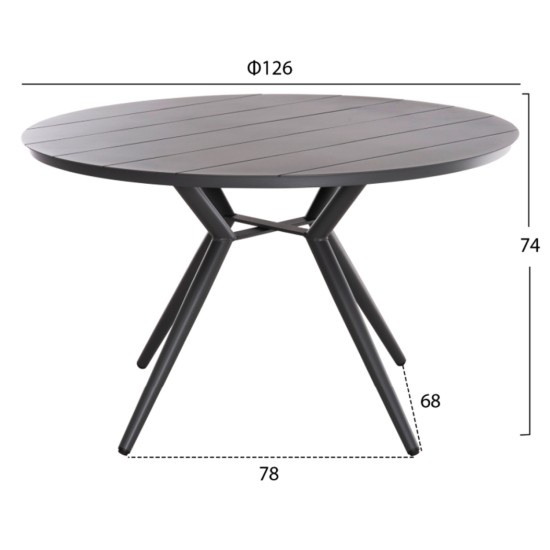 ΣΕΤ ΤΡΑΠΕΖΑΡΙΑΣ ΕΞΩΤ. ΧΩΡΟΥ 5ΤΜΧ BERG HM21134 ΣΚΟΥΡΟ ΓΚΡΙ ΑΛΟΥΜΙΝΙΟ--P.E.RATTAN